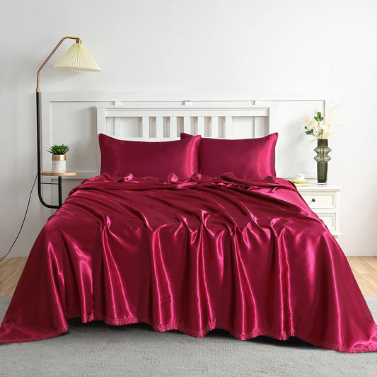 SILK PLAIN BED SHEET SET