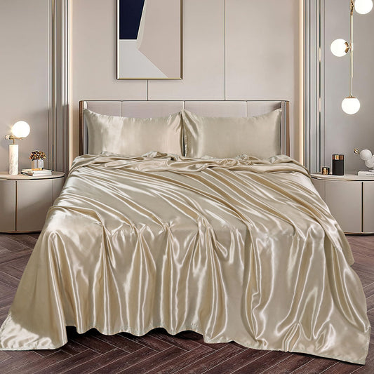 SILK PLAIN BED SHEET SET