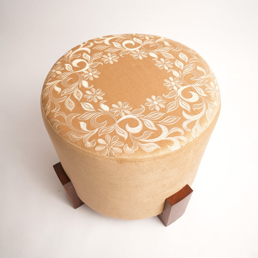 Serene Sand Round Stool