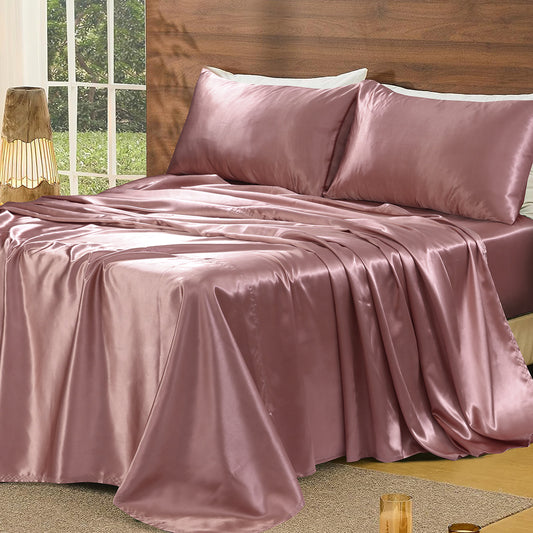 SILK PLAIN BED SHEET SET
