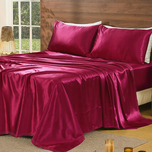 SILK PLAIN BED SHEET SET