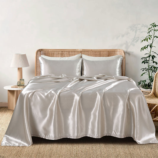 SILK PLAIN BED SHEET SET