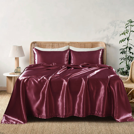 SILK PLAIN BED SHEET SET