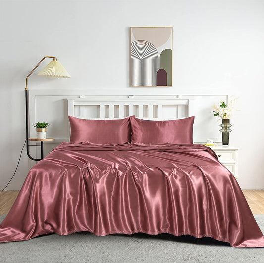 SILK PLAIN BED SHEET SET