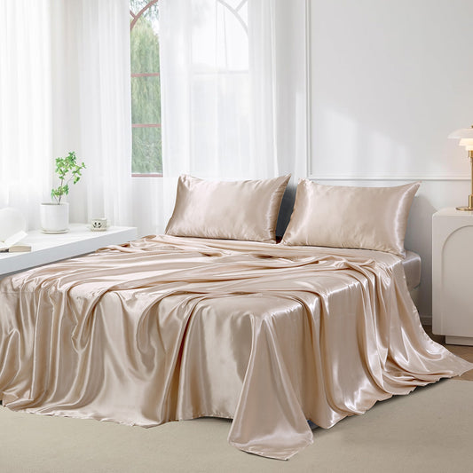 SILK PLAIN BED SHEET SET
