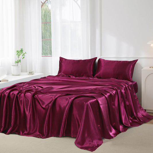 SILK PLAIN BED SHEET SET