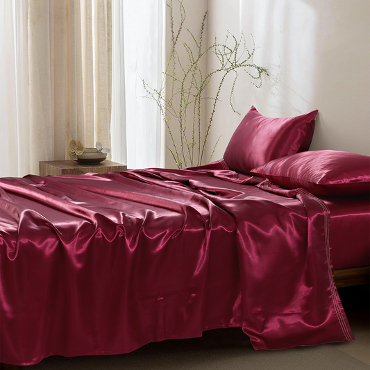 SILK PLAIN BED SHEET SET