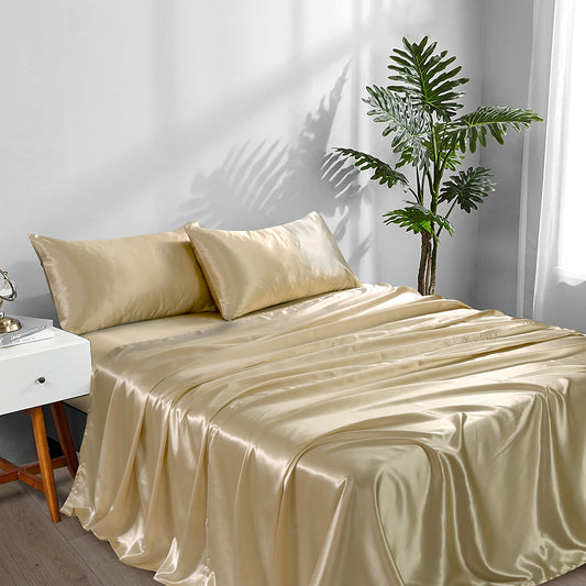 SILK PLAIN BED SHEET SET