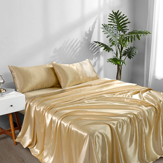 SILK PLAIN BED SHEET SET
