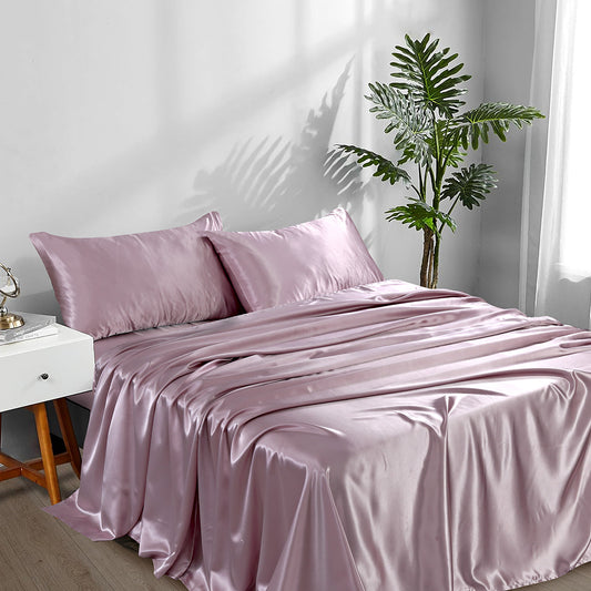 SILK PLAIN BED SHEET SET