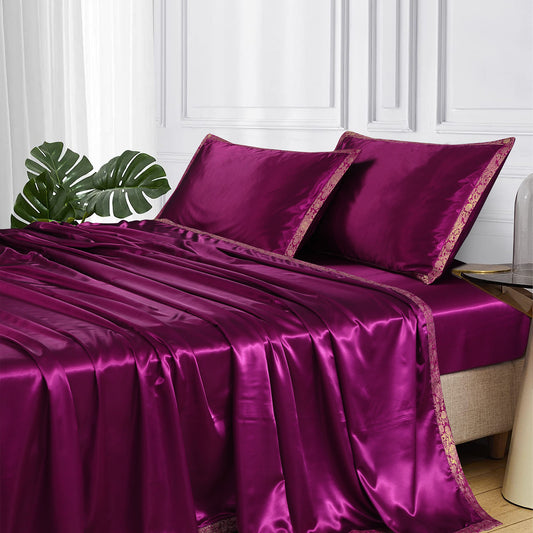 SILK PLAIN BED SHEET SET